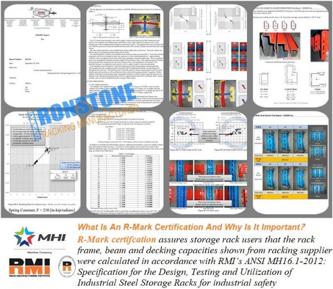 RMI/AS4084 a certifié le système résistant de support de palette pour la solution industrielle de stockage